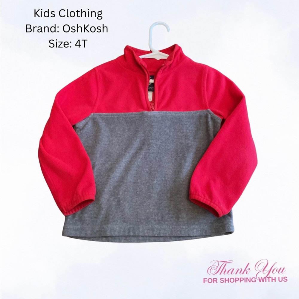 OshKosh B'gosh Red and Gray Kids Sweatshirt